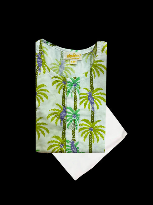 Unisex Kurta Set - Coconut Green